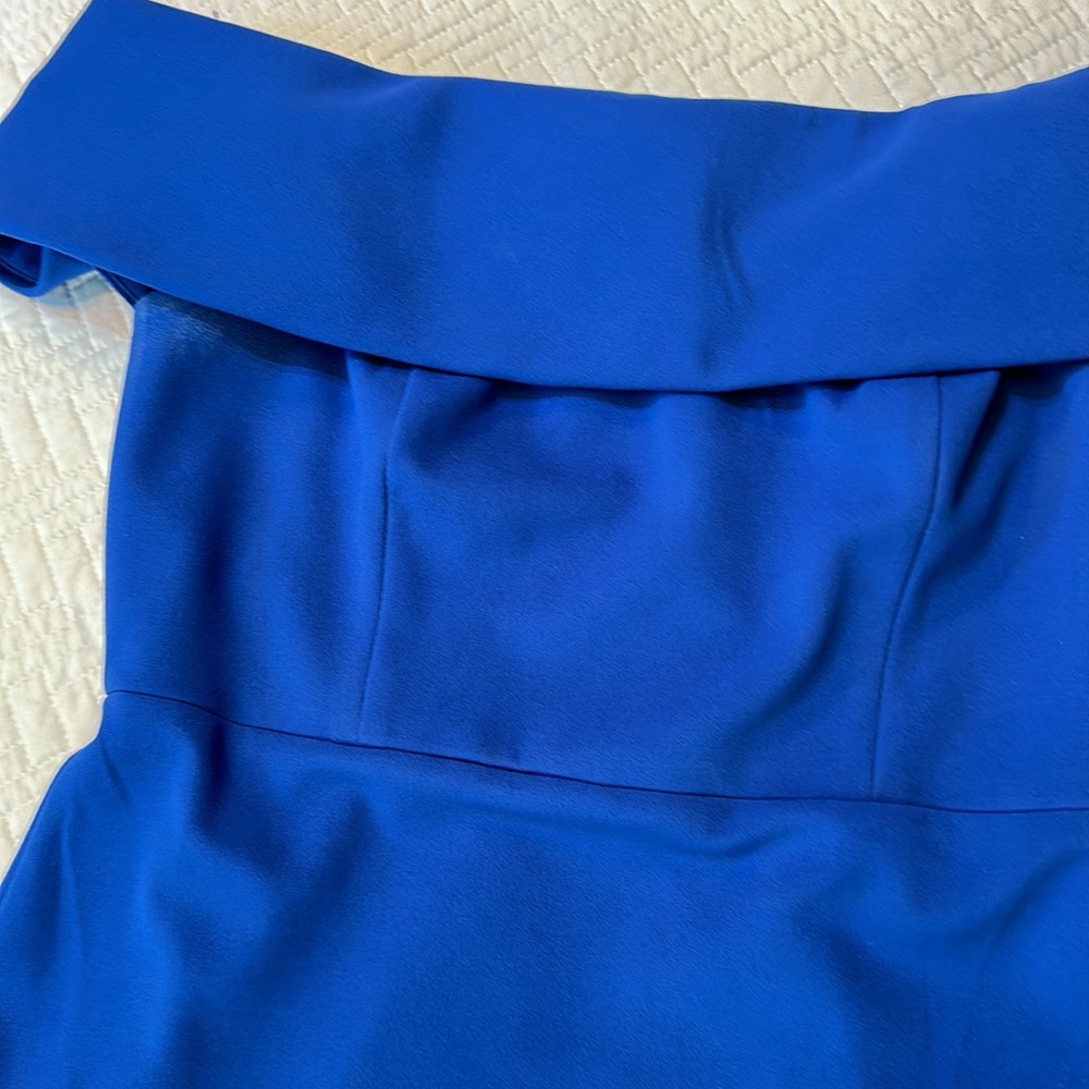 Calvin Klein off the shoulder Royal Blue knee length dress - Picture 2 of 5